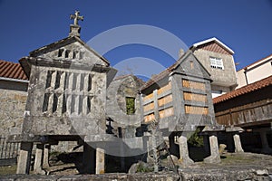 Horreo a traditional construction to keep harvested grain in northern Spain