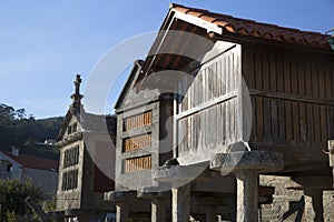 Horreo a traditional construction to keep harvested grain in northern Spain