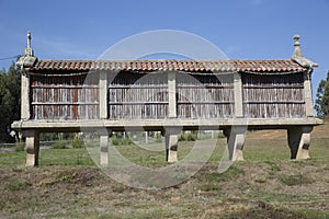 Horreo a traditional construction to keep harvested grain in northern Spain