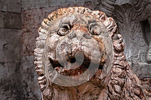 Horrible gothic stone lion