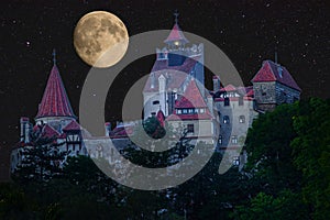 Horror Castle and full Moon