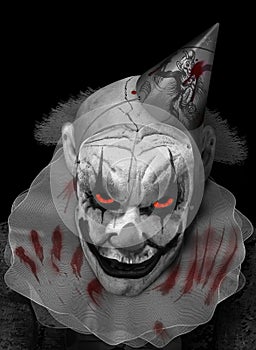 Horror clown in party mode