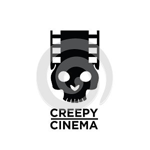 Horror Films Studio Movie Cinema Film Production logo design vector icon illustration
