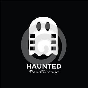 Horror Films Studio Movie Cinema Film Production logo design vector icon illustration