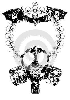 Horror frame with gas mask