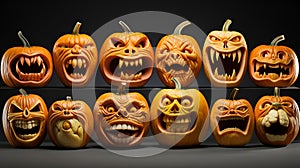 horror harmony, gritting teeth ensemble of halloween pumpkin photo