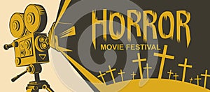 Horror movie festival, poster for scary cinema