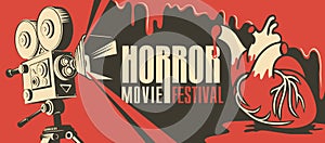 Horror movie festival, scary cinema poster