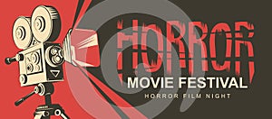 Horror movie festival, scary cinema poster