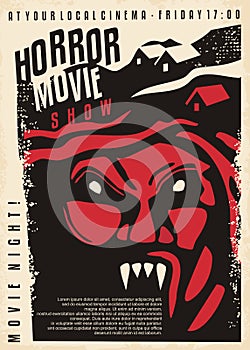 Horror movie retro poster design