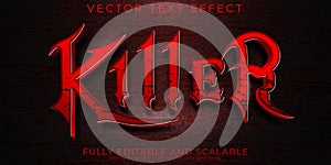 Horror text effect, editable night and scary text style