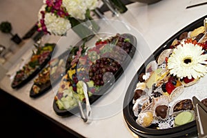 Hors d'oeuvres and snack party trays photo