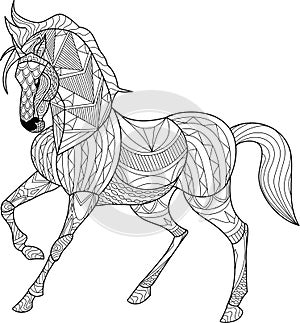 Horse 1 - Zentangle Series by Nobe Studio