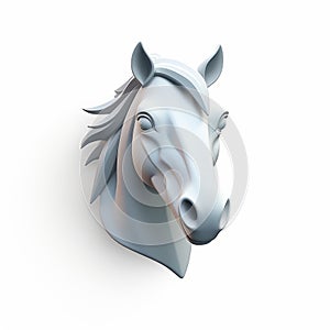 Horse 3d Icon: Cartoon Clay Material With Nintendo Isometric Spot Light