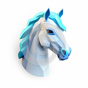 Horse 3d Icon: Cartoon Clay Material With Nintendo Isometric Spot Light