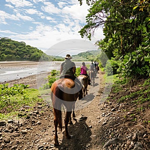 A horse back riding tour