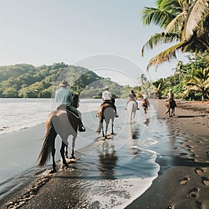 A horse back riding tour