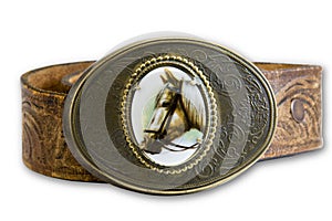 Horse belt buckle photo