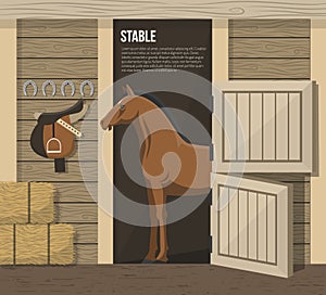 Horse Breeding Farm Stable Stall Poster