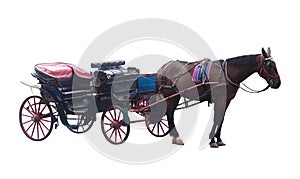 Horse carriage couch isolated on white background