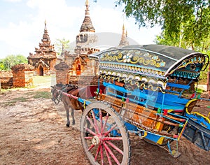 Horse carriage and Daw Gyan Pagoda complex, Ava, Myanmar 3