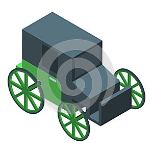 Horse carriage icon, isometric style