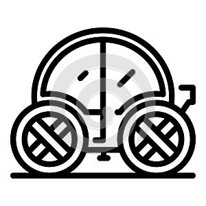 Horse carriage icon, outline style