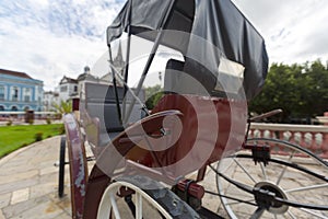 Horse carriage in Manaus in front of opera house in Manaus, Brazil