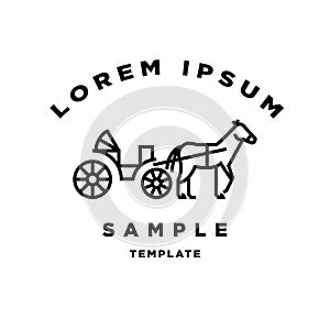 Horse Carriage Minimal Sign Vector Design