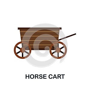 Horse Cart flat icon. Color simple element from wild west collection. Creative Horse Cart icon for web design, templates