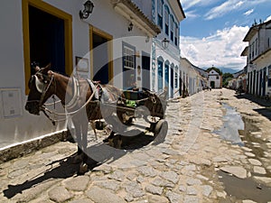 Horse and Cart, Paraty, Brazil. photo