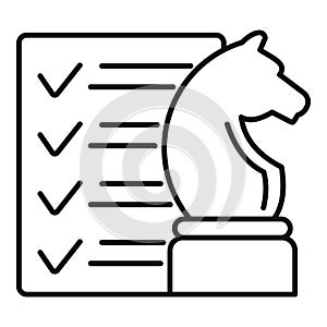 Horse chess icon, outline style