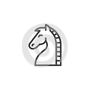 Horse chess line icon