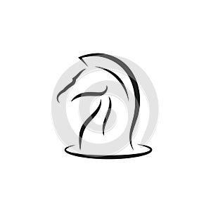 horse chess logo icon vector design concept
