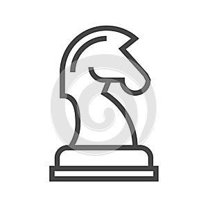 Horse Chess Thin Line Vector Icon