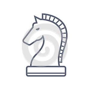 Horse Chess Thin Line Vector Icon. Flat icon isolated on the white background. Editable EPS file. Vector illustration.