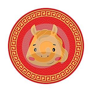 Horse Chinese zodiac sign. Chinese new year animal