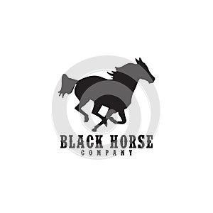 Horse company emblematic logo design vector template