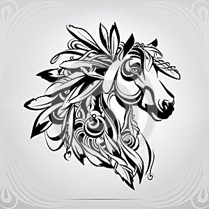 Horse decorated in Indian style