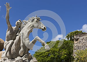 Horse detail of Raices Statue. photo