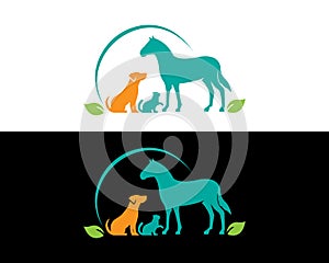 Horse, Dog And Cat Animal Lover Logo Design