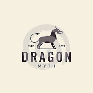 Horse with dragon head myth logo design vector graphic symbol icon illustration creative idea