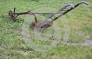 Horse drawn amish farm plow