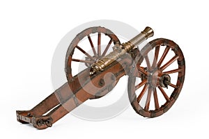 Horse drawn cannon on a carriage