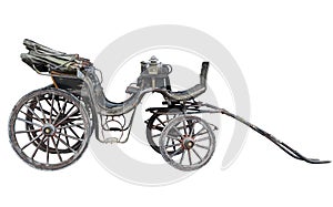 Horse drawn carriage isolated on white backhround