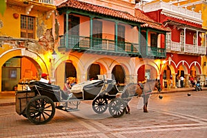 Horse drawn carriage, Plaza de los Coches, Cartagena