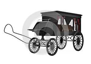 Horse Drawn Hearse Isolated