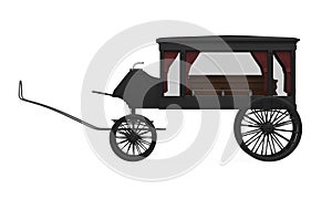 Horse Drawn Hearse Isolated