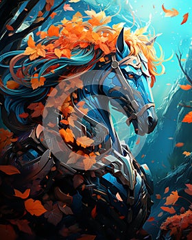 Horse eastern zodiac sign illustration for astrology content and horoscope predictions