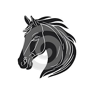 Horse face logo of Animal head Clipart